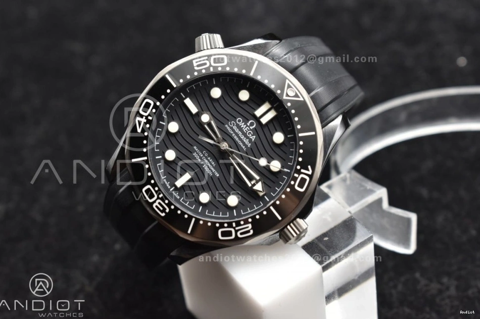 Black VSF Rubber on Diver Dial Black Edition Strap Seamaster 300M A8806 Best PVD 0102